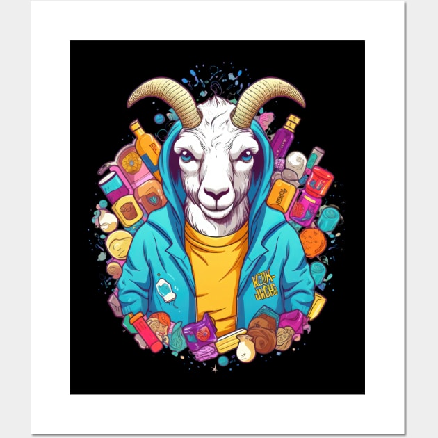 This little goat is bleatfully happy Wall Art by Pixel Poetry